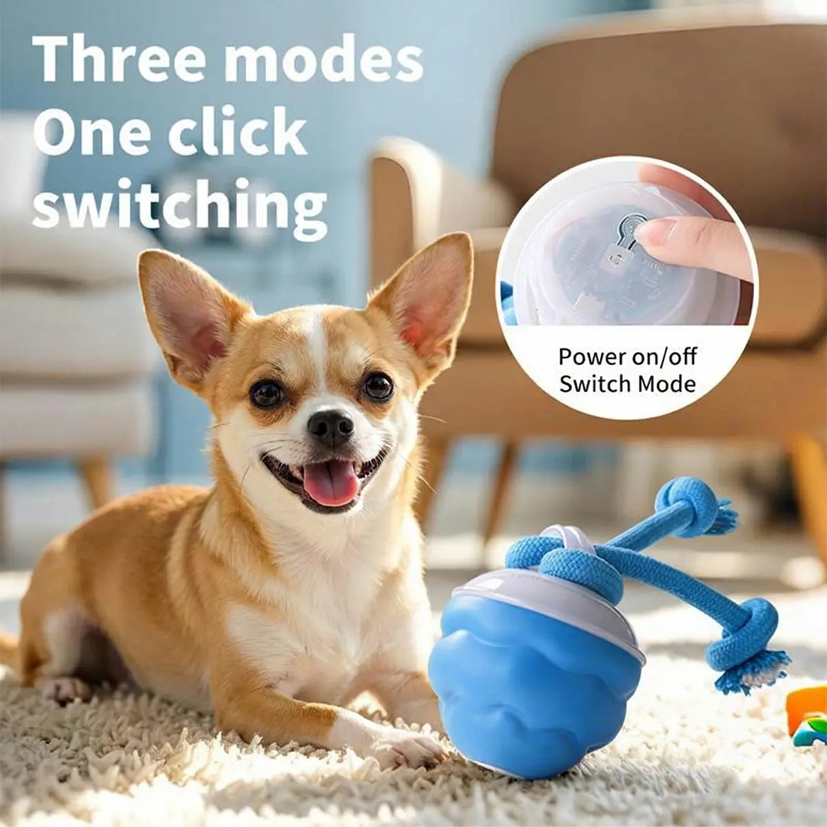 Motion-Activated Interactive Dog Toy - Squeaky Rolling Ball for Daily Training, Ideal for Small Dogs and Cats, Pet Accessories (2.95 x 2.95 x 4.33 Inches)