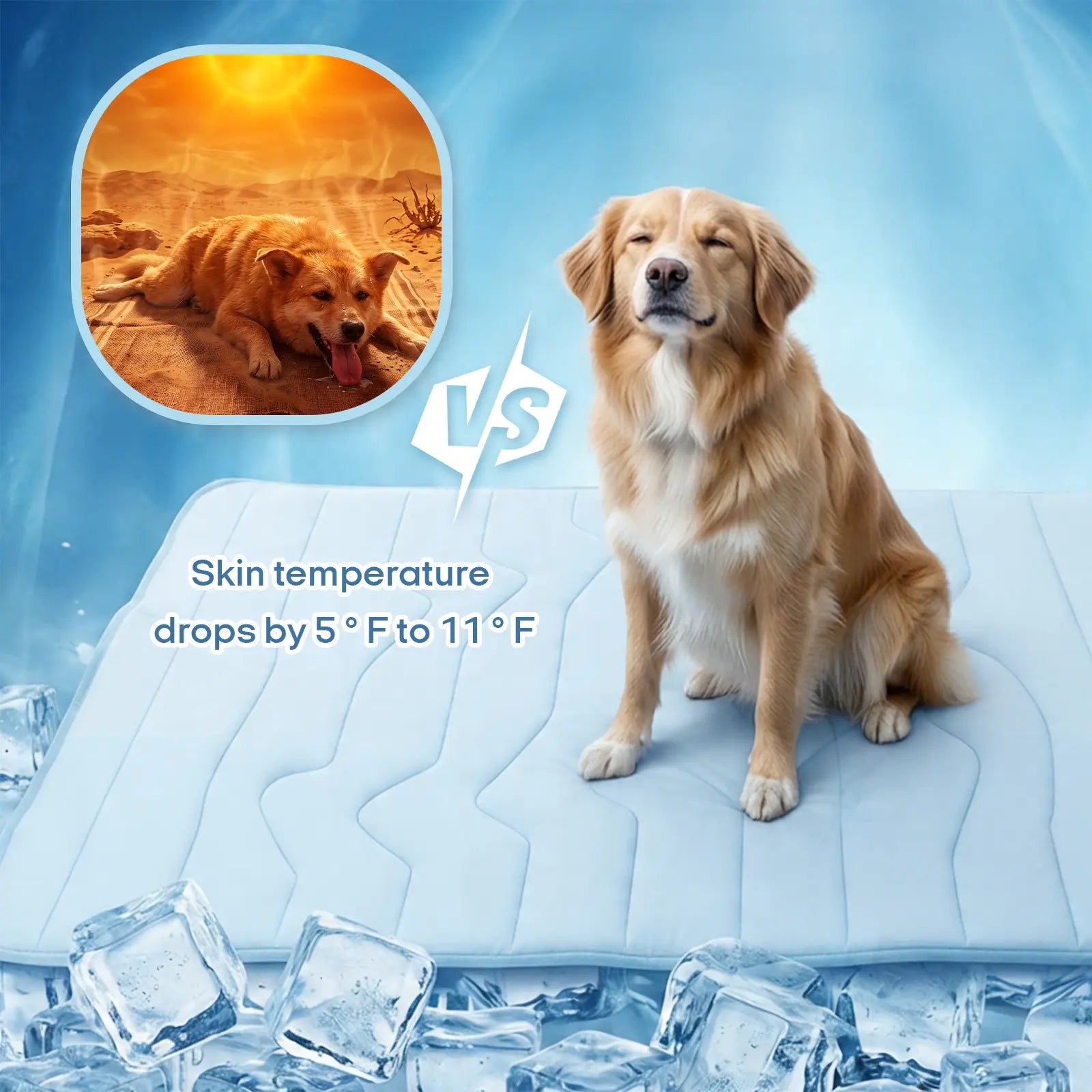 Vagascape Eco-Friendly Cooling Pet Mat - Ultimate Comfort for Dogs & Cats, Perfect for Summer Adventures and Indoor Relaxation