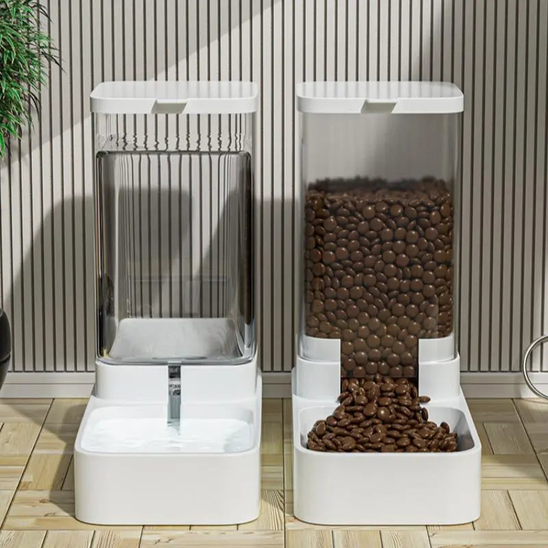 Large Capacity Automatic Pet Food and Water Dispenser for Dogs and Cats - Summer Collection