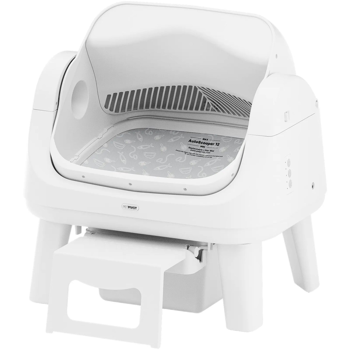 Petpivot Autoscooper 12 Lite Open-Top Automatic Self-Cleaning Cat Litter Box with Easy-Entry Front Step and Triple Safety Protection, No App Required
