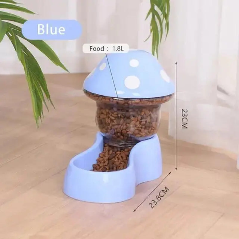 SmartPaws 1.8L Automatic Pet Feeder with Anti-Tipping Mushroom Bowl Design