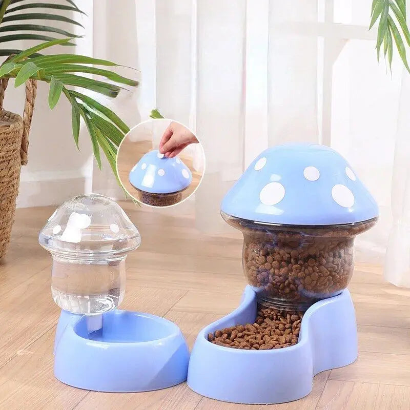 SmartPaws 1.8L Automatic Pet Feeder with Anti-Tipping Mushroom Bowl Design