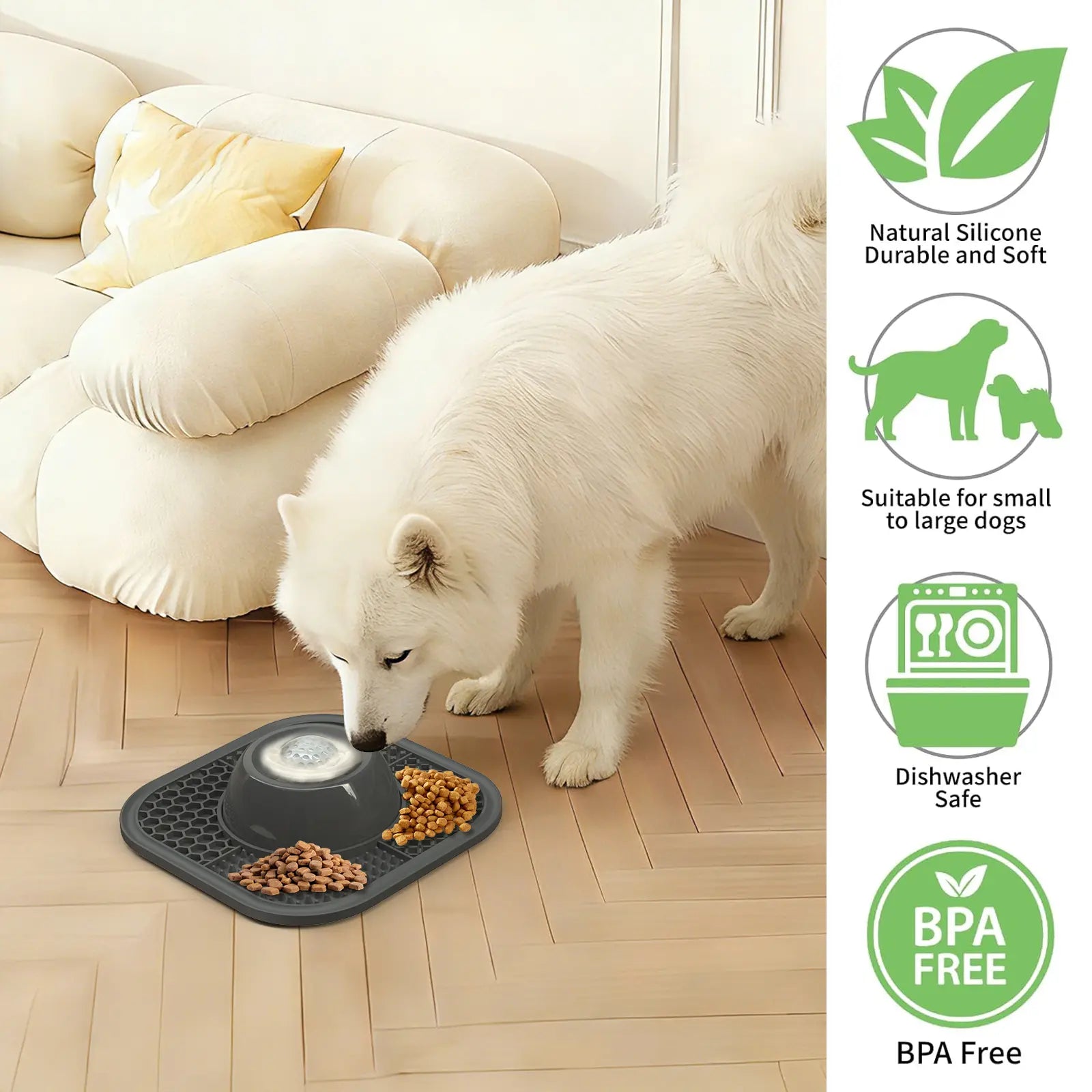 Pawlove Slow Feeder Dog Bowl for Liquid Treats with Anti-Slip Design and Entertained Ball-In, Ideal for Bone Broth and Yogurt, Suitable for All Breed Sizes, Dietary Supplement and Post-Operative Nutrition Accessory