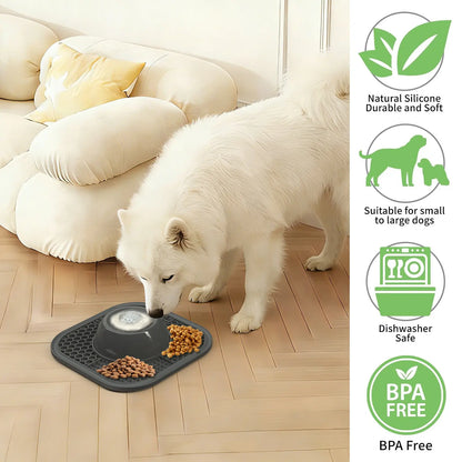 Pawlove Slow Feeder Dog Bowl for Liquid Treats with Anti-Slip Design and Entertained Ball-In, Ideal for Bone Broth and Yogurt, Suitable for All Breed Sizes, Dietary Supplement and Post-Operative Nutrition Accessory