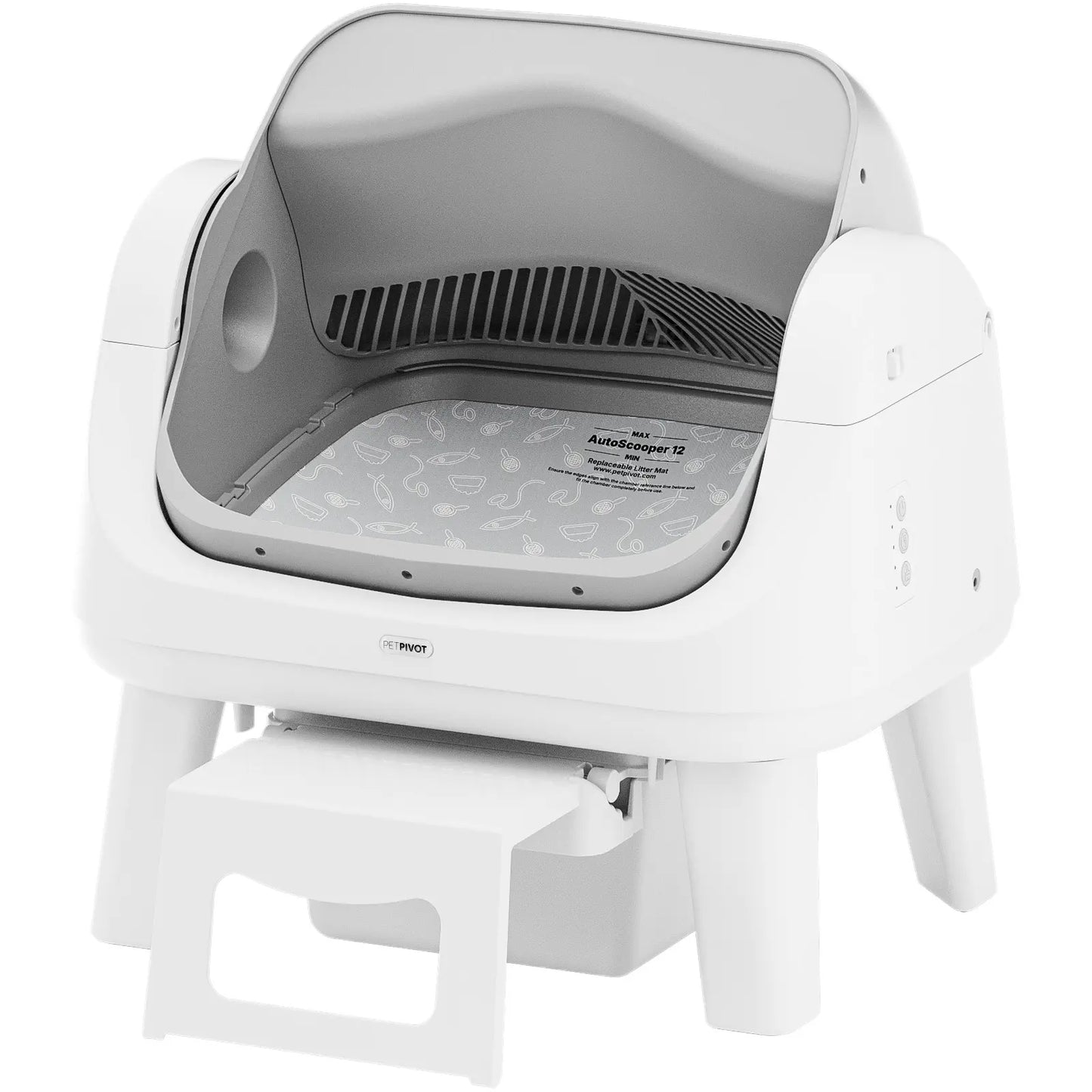 Petpivot Autoscooper 12 Lite Open-Top Automatic Self-Cleaning Cat Litter Box with Easy-Entry Front Step and Triple Safety Protection, No App Required