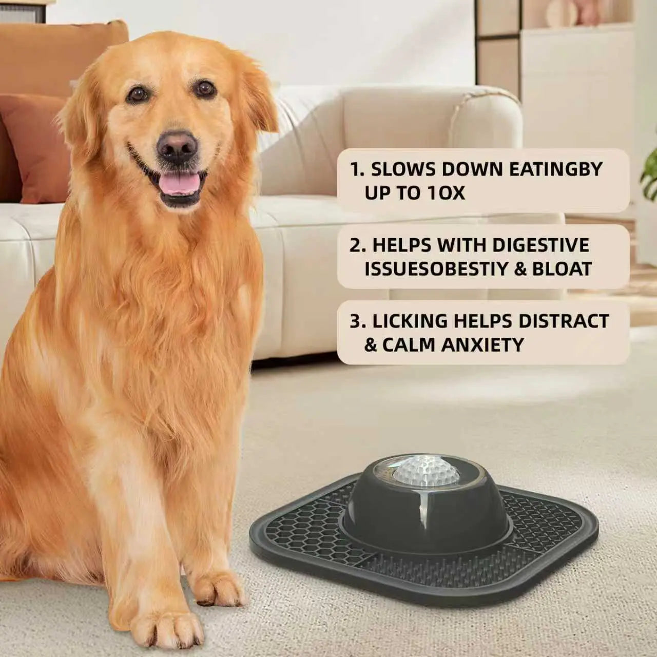 Pawlove Slow Feeder Dog Bowl for Liquid Treats with Anti-Slip Design and Entertained Ball-In, Ideal for Bone Broth and Yogurt, Suitable for All Breed Sizes, Dietary Supplement and Post-Operative Nutrition Accessory