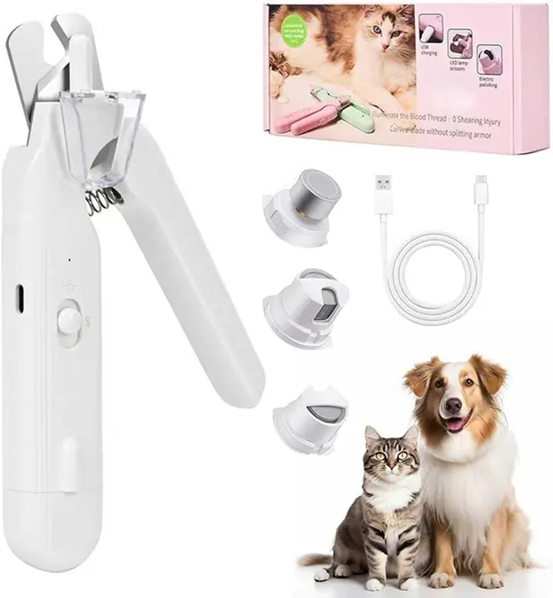 Petlovers 2-in-1 Rechargeable Nail Clipper and Grinder for Dogs and Cats - Ultra Quiet Electric Trimming Tool for All Sizes