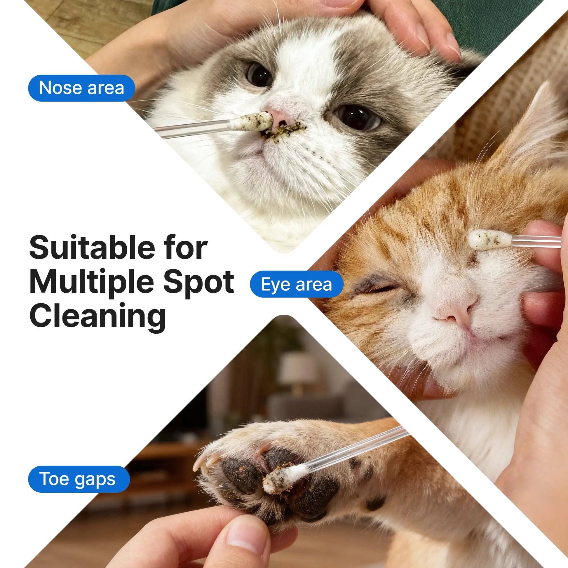 Pawfirst Pet Ear Cleaning Cotton Swabs - Dual-Use Earwax and Odor Remover for Cats and Dogs, Individually Wrapped, 100 Pack with Aloe, Witch Hazel, and Chamomile Formula
