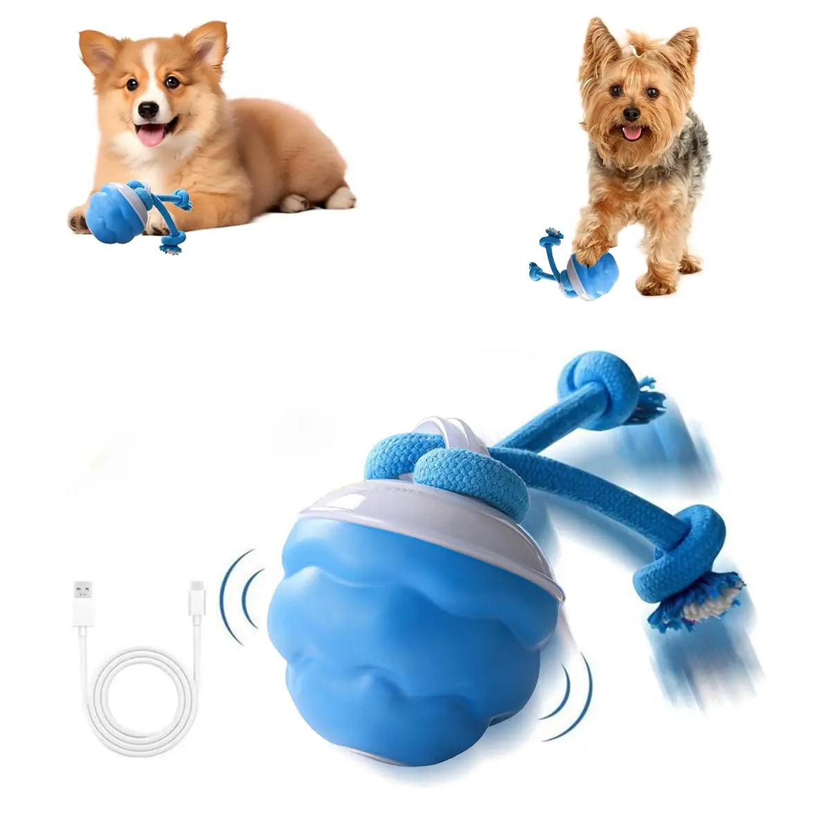 Motion-Activated Interactive Dog Toy - Squeaky Rolling Ball for Daily Training, Ideal for Small Dogs and Cats, Pet Accessories (2.95 x 2.95 x 4.33 Inches)