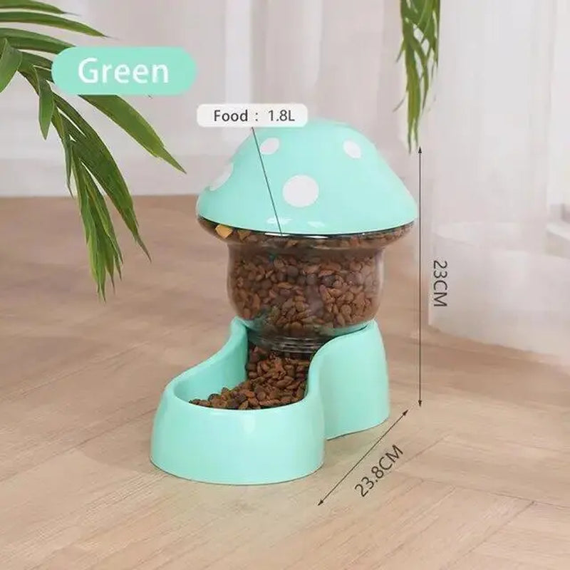 SmartPaws 1.8L Automatic Pet Feeder with Anti-Tipping Mushroom Bowl Design