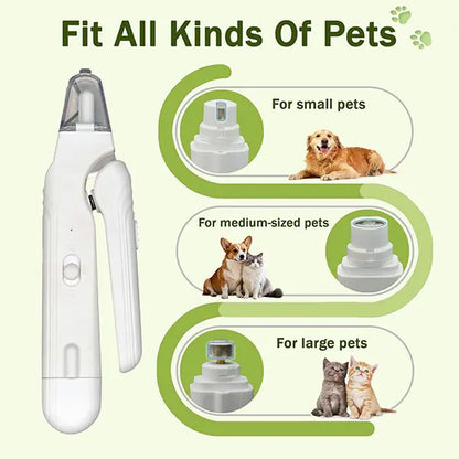 Petlovers 2-in-1 Rechargeable Nail Clipper and Grinder for Dogs and Cats - Ultra Quiet Electric Trimming Tool for All Sizes