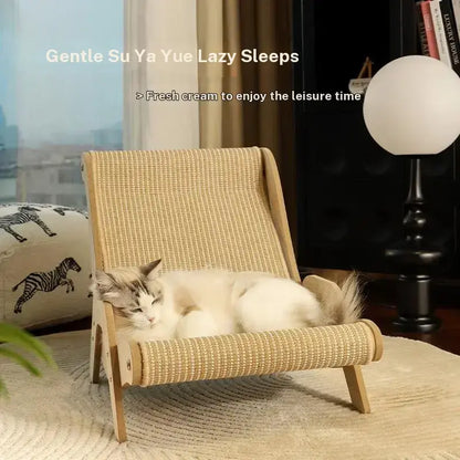 Multi-Functional Cat Scratching Board and Rocker Bed - Natural Sisal and Jute Material for Scratching and Relaxation - Durable Indoor/Outdoor Pet Furniture - Self-Cleaning Kitty Lounge Chair - Perfect Gift for Cats