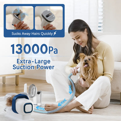LMVVC Pet Grooming Kit with Vacuum - Effective Deshedding Tool for Dogs and Cats, Captures 99% of Shedding Hair with Minimal Noise, Ideal for Poodles and Other Breeds