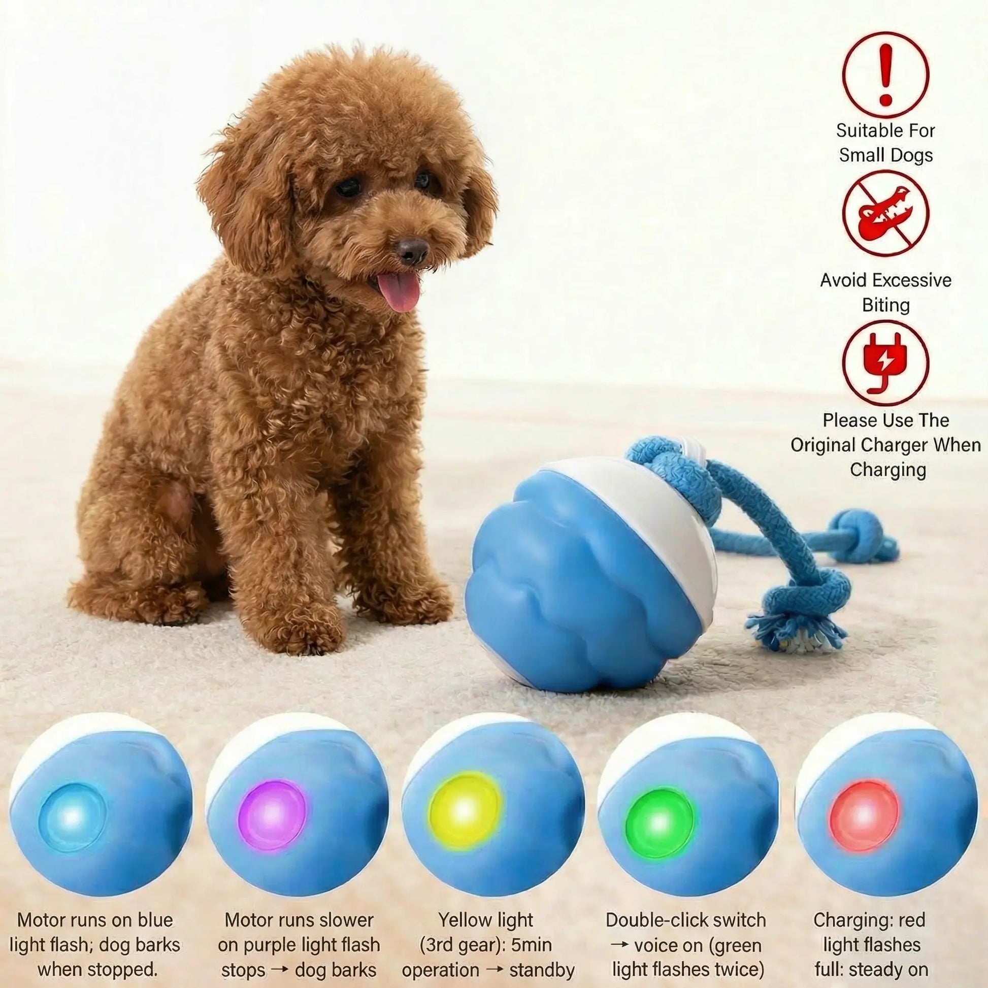 Motion-Activated Interactive Dog Toy - Squeaky Rolling Ball for Daily Training, Ideal for Small Dogs and Cats, Pet Accessories (2.95 x 2.95 x 4.33 Inches)