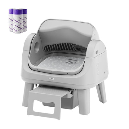 Petpivot Autoscooper 12 Lite Open-Top Automatic Self-Cleaning Cat Litter Box with Easy-Entry Front Step and Triple Safety Protection, No App Required