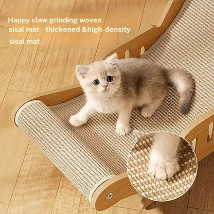 Multi-Functional Cat Scratching Board and Rocker Bed - Natural Sisal and Jute Material for Scratching and Relaxation - Durable Indoor/Outdoor Pet Furniture - Self-Cleaning Kitty Lounge Chair - Perfect Gift for Cats