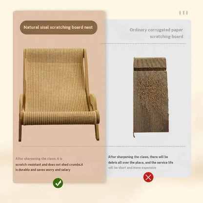 Multi-Functional Cat Scratching Board and Rocker Bed - Natural Sisal and Jute Material for Scratching and Relaxation - Durable Indoor/Outdoor Pet Furniture - Self-Cleaning Kitty Lounge Chair - Perfect Gift for Cats
