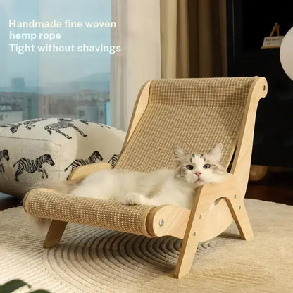 Multi-Functional Cat Scratching Board and Rocker Bed - Natural Sisal and Jute Material for Scratching and Relaxation - Durable Indoor/Outdoor Pet Furniture - Self-Cleaning Kitty Lounge Chair - Perfect Gift for Cats