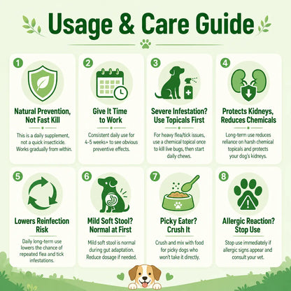 Petrivium 150 Count Dog Flea & Tick Support Soft Chews - Natural Oral Supplement for All Breeds & Sizes - Chicken Flavor