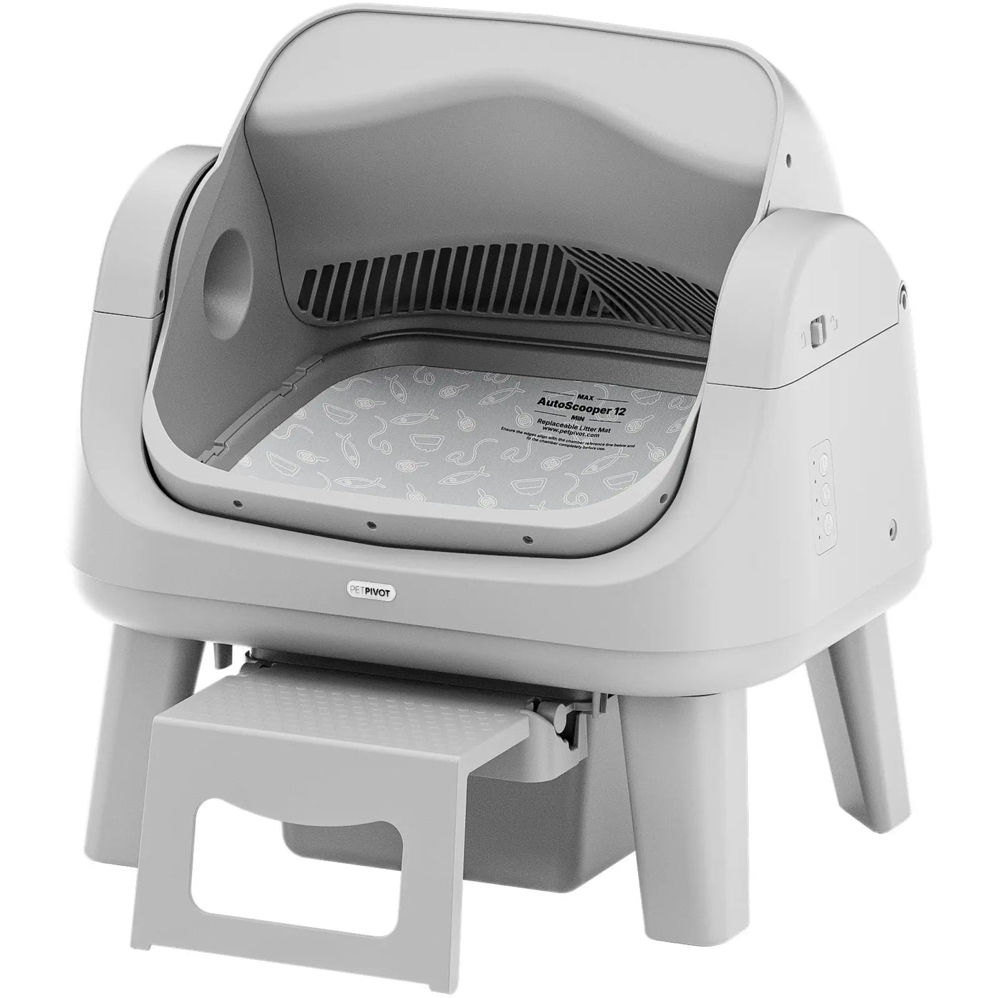 Petpivot Autoscooper 12 Lite Open-Top Automatic Self-Cleaning Cat Litter Box with Easy-Entry Front Step and Triple Safety Protection, No App Required